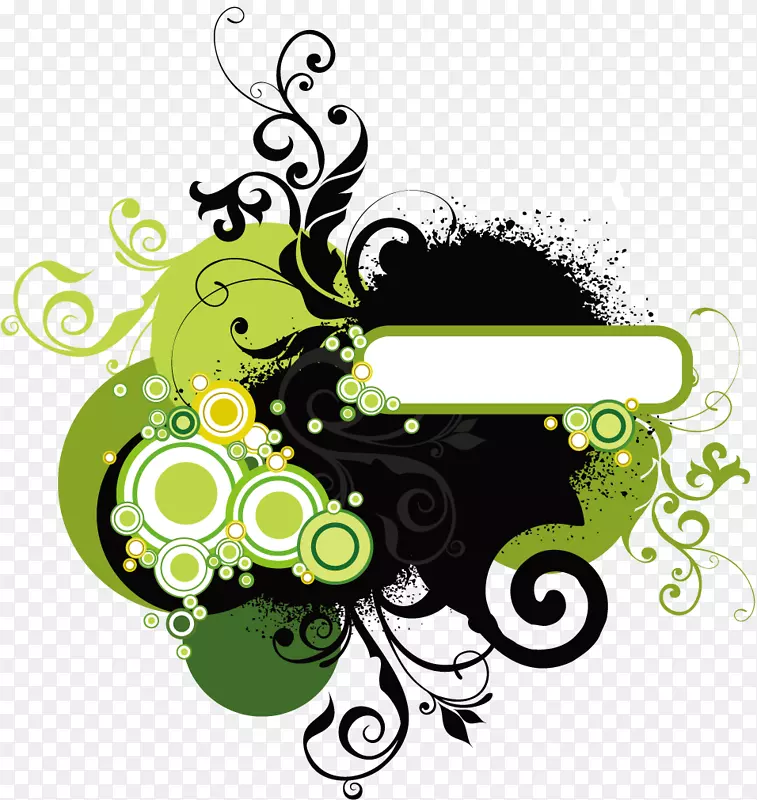 元素-绿色装饰花卉藤材料