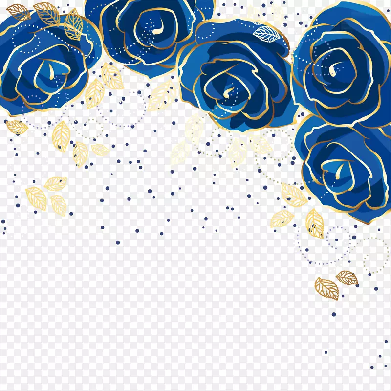 蓝玫瑰花-蓝玫瑰背景载体