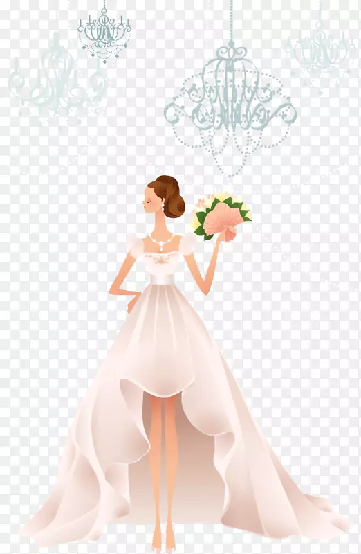 婚纱新娘-挥动花朵美丽的新娘载体材料