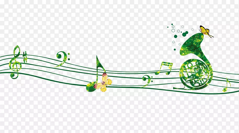 音乐音符工作人员-创意绿色音符