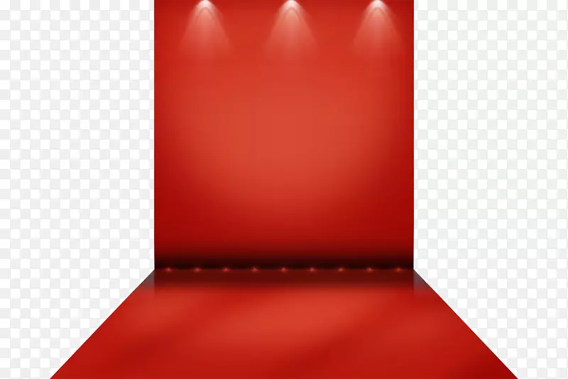 矩形红-简单的红灯和舞台