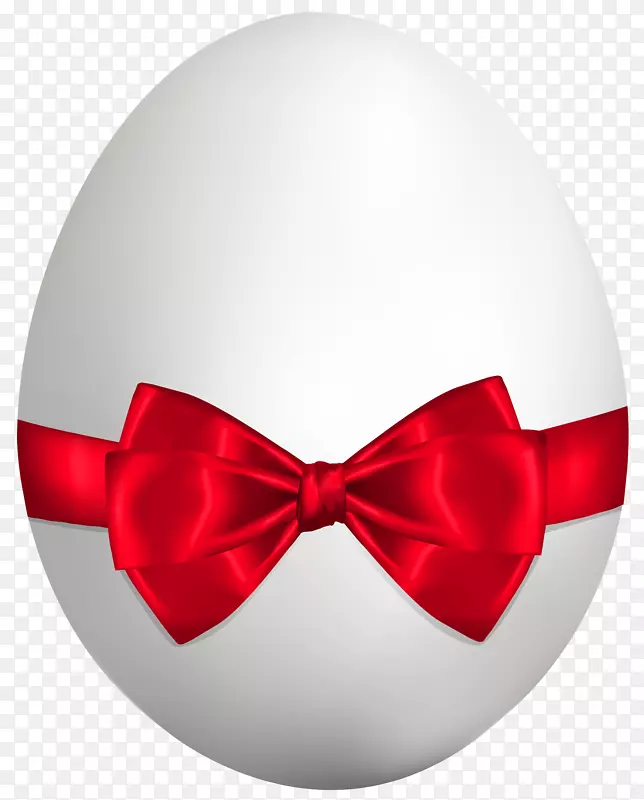 复活节兔子彩蛋带红色蝴蝶结的复活节彩蛋