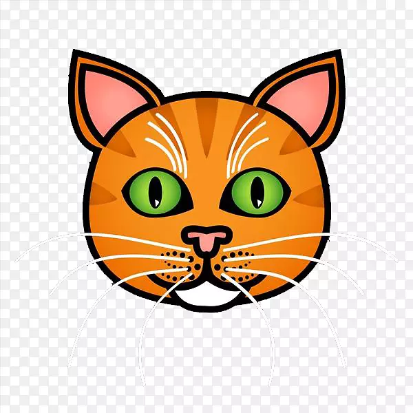 猫画免版税插图-橙色猫鼻子