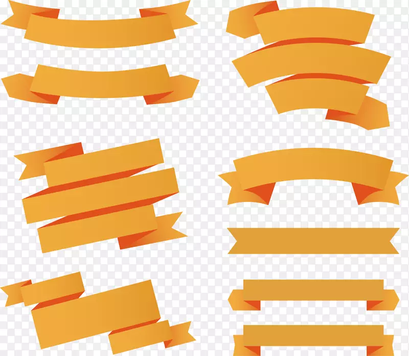 纸带网横幅-9橙色缎带横幅材料