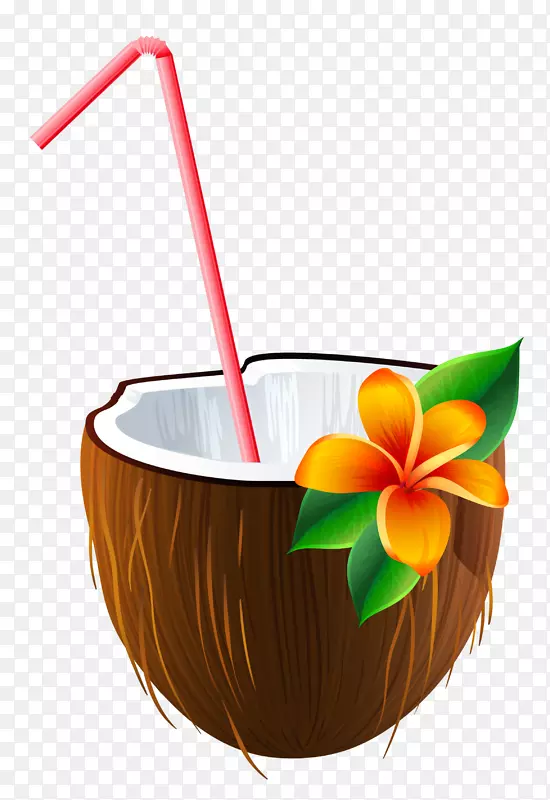 鸡尾酒蓝色夏威夷圆皮科拉达玛格丽塔椰子水-异国情调椰子鸡尾酒PNG剪贴画图片