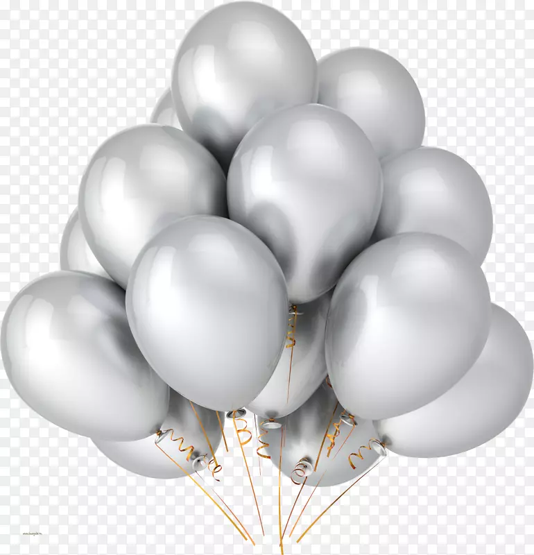 气球银色派对金属色生日-黄色气球PNG图片，免费下载，气球