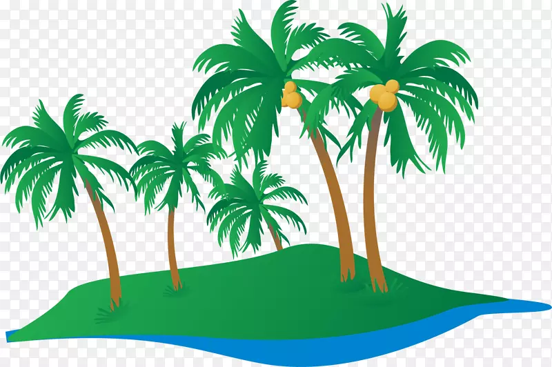 椰子车保险-手绘绿岛