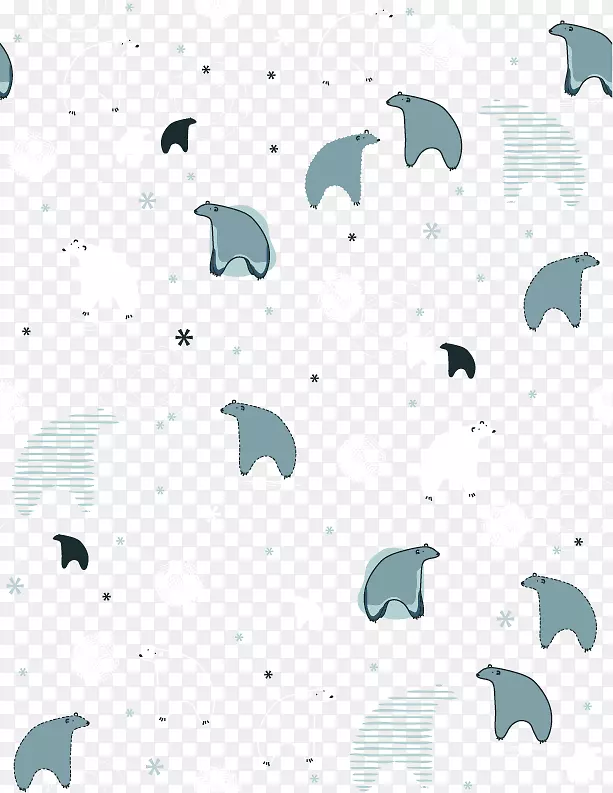 北极熊卡通阴影-新鲜北极熊动画阴影背景材料