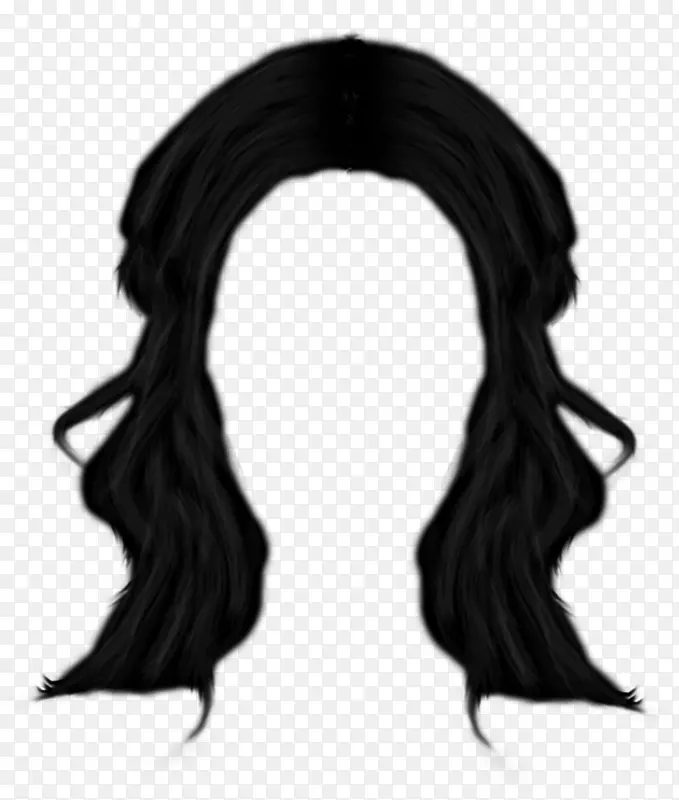 黑发剪贴画-女性发PNG形象