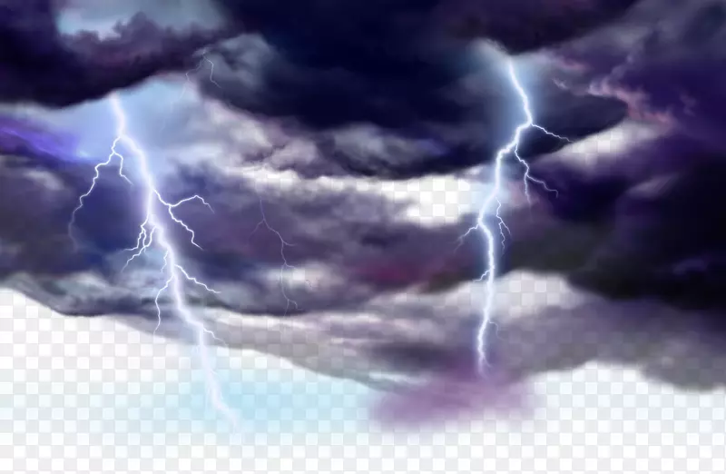 云闪电雷电卡通-雷电天气云绘卡通