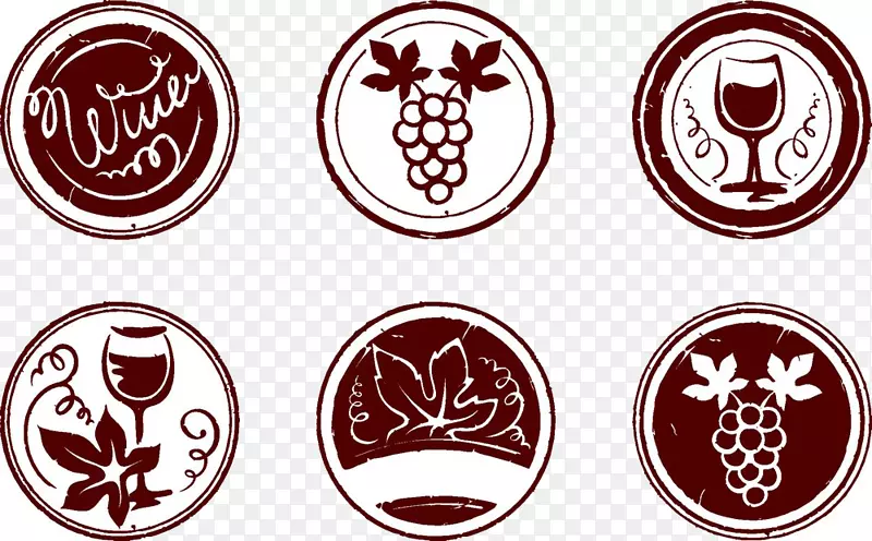 葡萄酒标志设计徽章