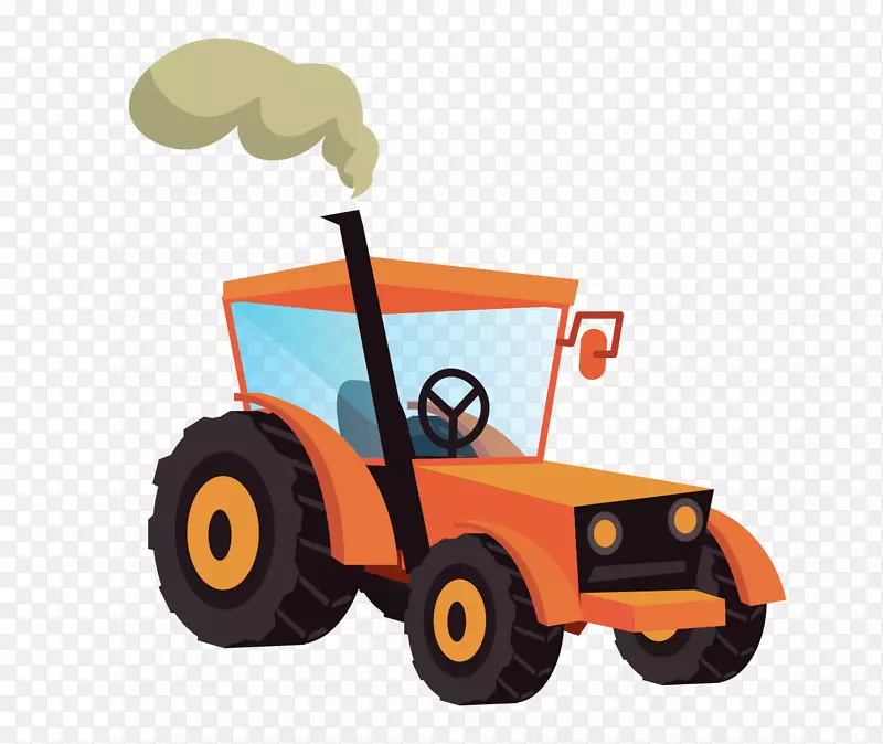 农用车辆橙色汽车