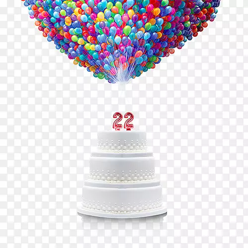 彩色气球结婚生日蛋糕