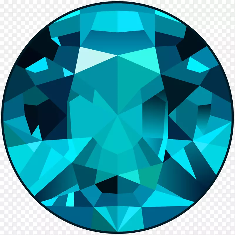 宝石钻石翡翠剪贴画-天蓝色宝石PNG剪贴画图像