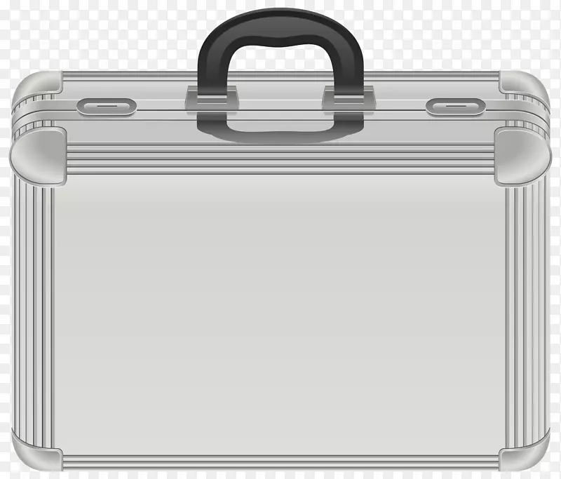 公文包手提箱夹艺术-银箱透明PNG剪贴画图像