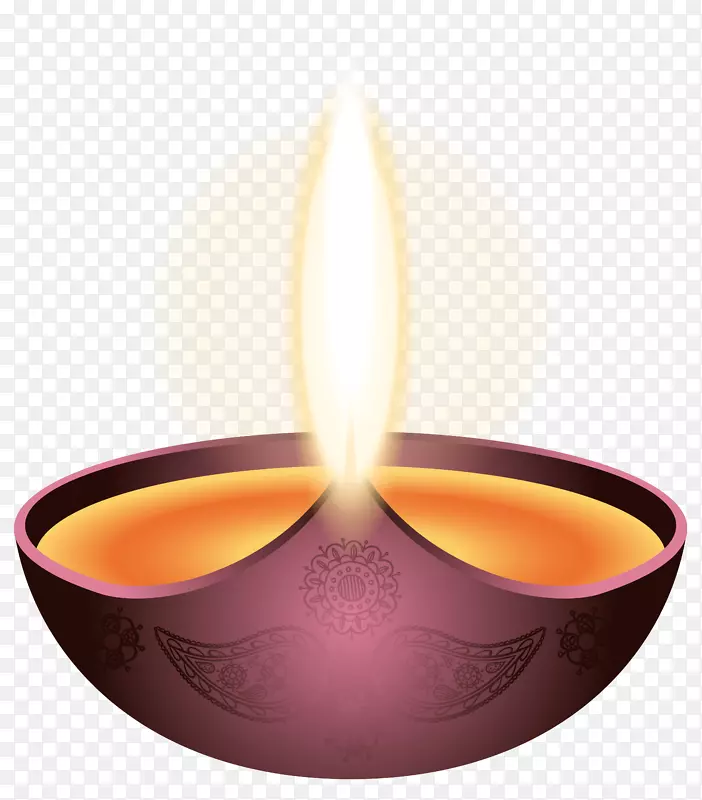 Diwali diya蜡烛剪贴画-紫色蜡烛快乐排灯节图片