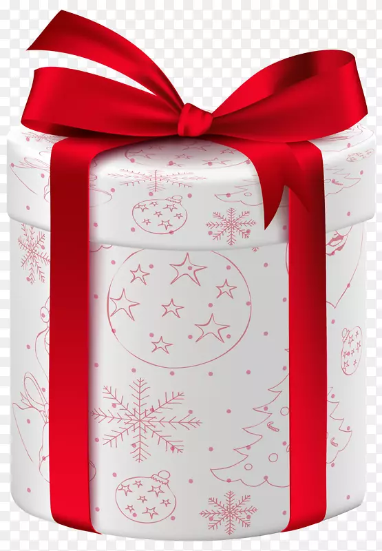 圣诞礼物圣诞前夜盒-圣诞白色礼品PNG剪贴画图片