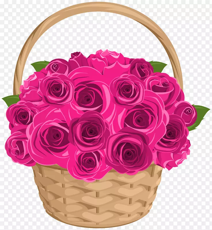 花园玫瑰，蜈蚣，玫瑰剪贴画-带有玫瑰的花篮，透明的PNG剪贴画