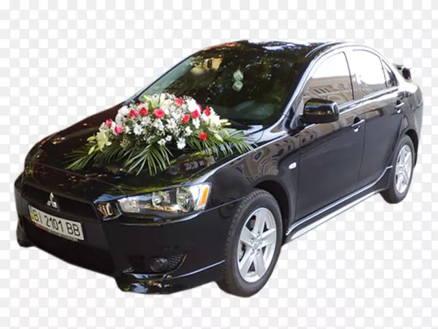 三菱兰瑟新娘婚礼邀请车-三菱黑色婚礼车