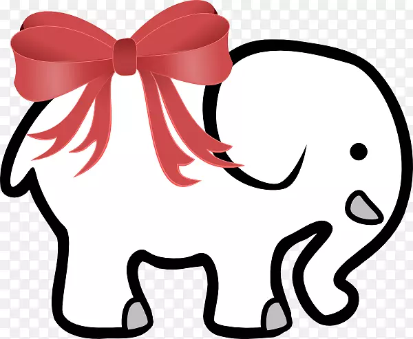 白象礼物交换圣诞老人派对-白象PNG照片