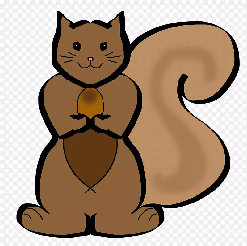 松鼠胡须小猫插图-棕色松鼠