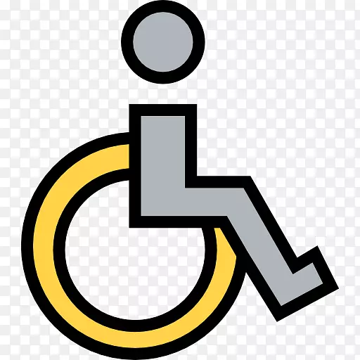 残疾轮椅可伸缩图形图标-轮椅符号