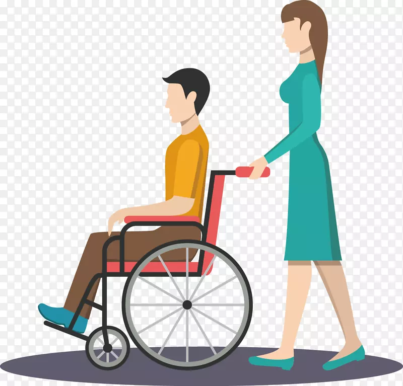 轮椅病人护理夹艺术推轮椅