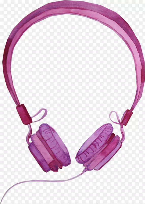 耳机绘图电子产品.紫色耳机