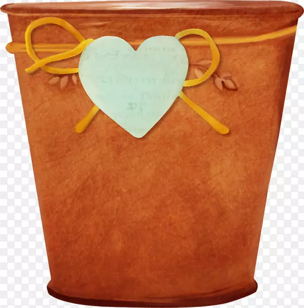 花盆-棕色爱情垃圾桶