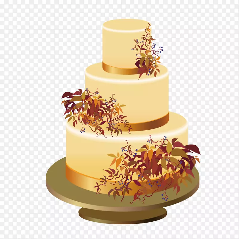 普通葡萄藤婚礼蛋糕插图-婚礼蛋糕