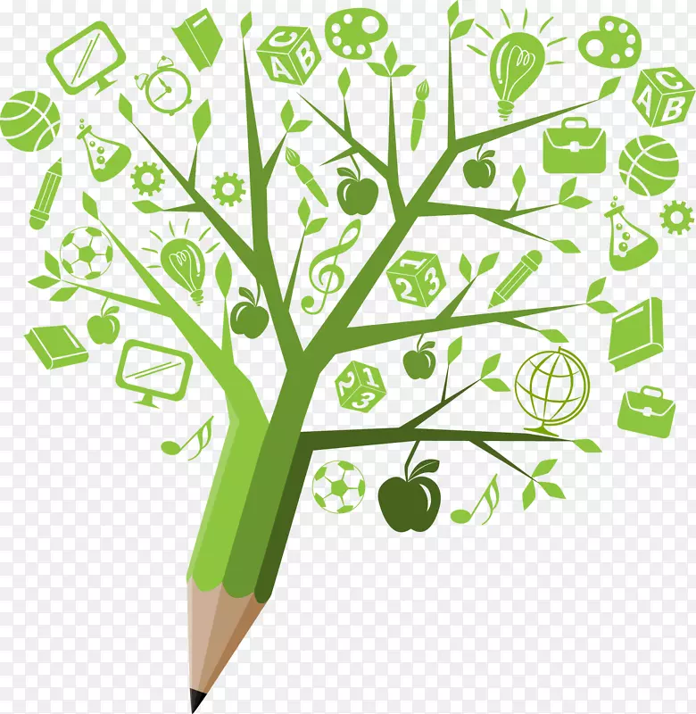 学生教育学习民间高中可持续性-科技知识创新铅笔树