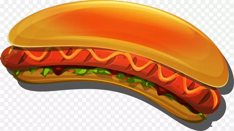 内森热狗吃比赛香肠汉堡快餐卡通热狗食品面包