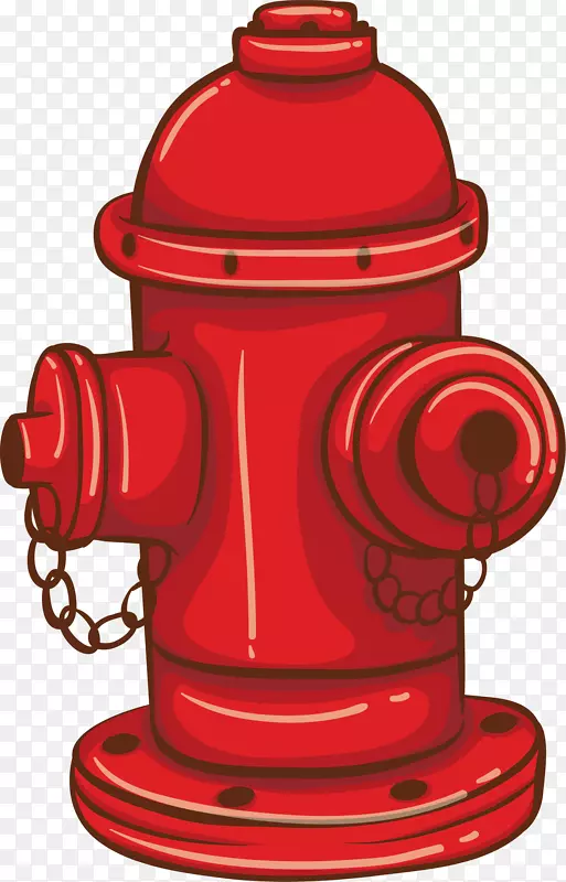 消防队员消防处消防设备制造商协会-红色手绘消防栓