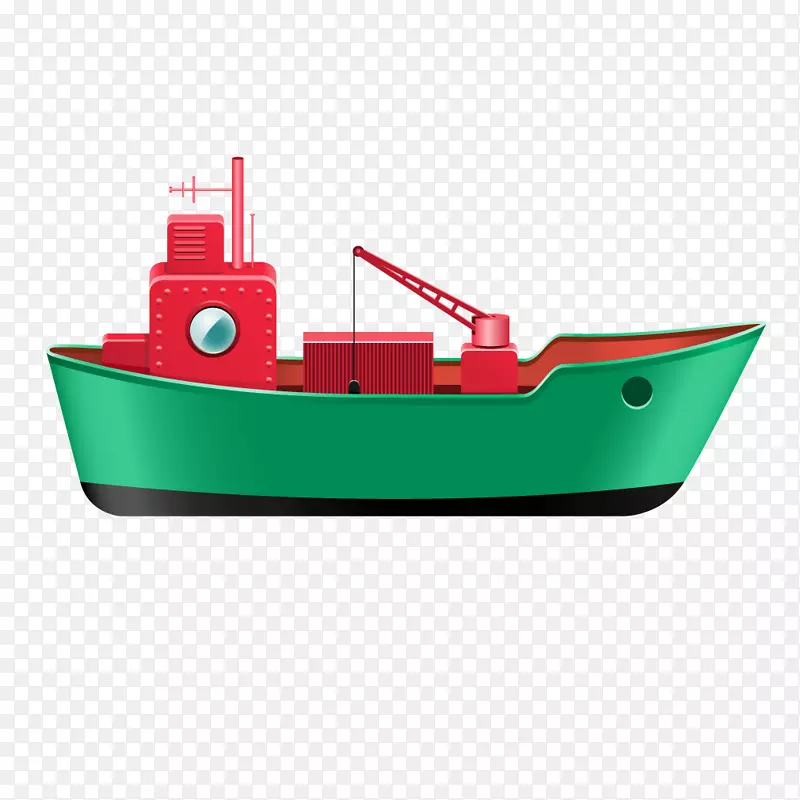 红绿纹理栩栩如生的船