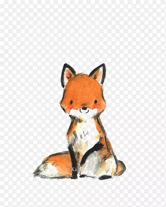 托儿所林地印刷用纸室-狐狸