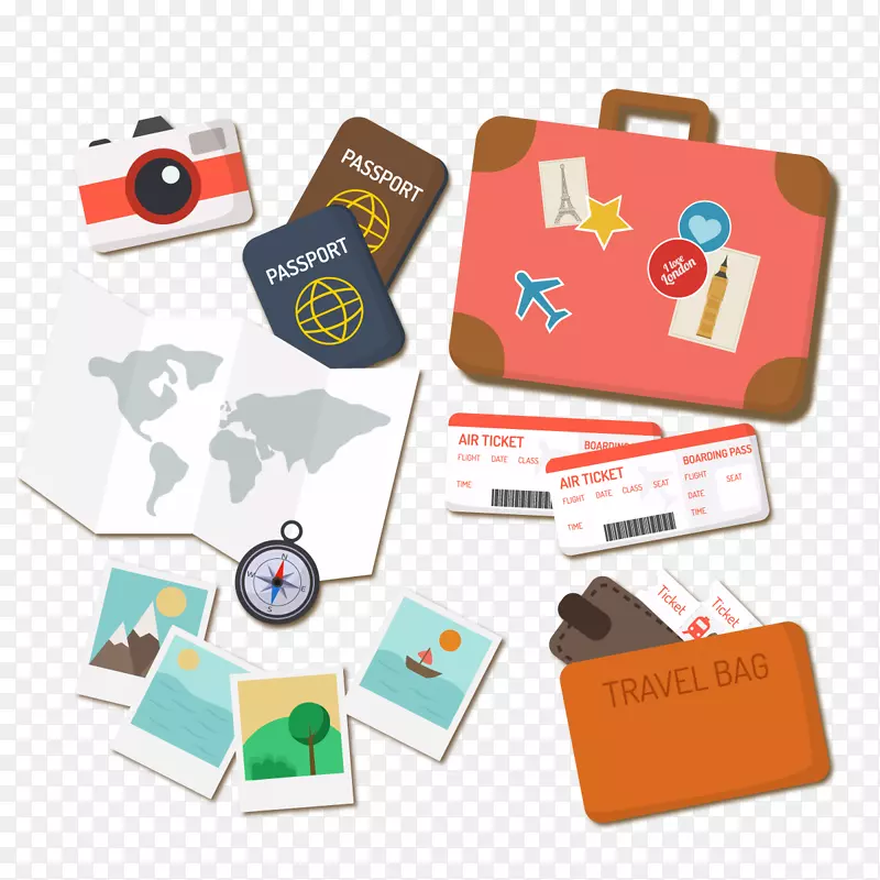 旅行手提箱图标-旅行护照