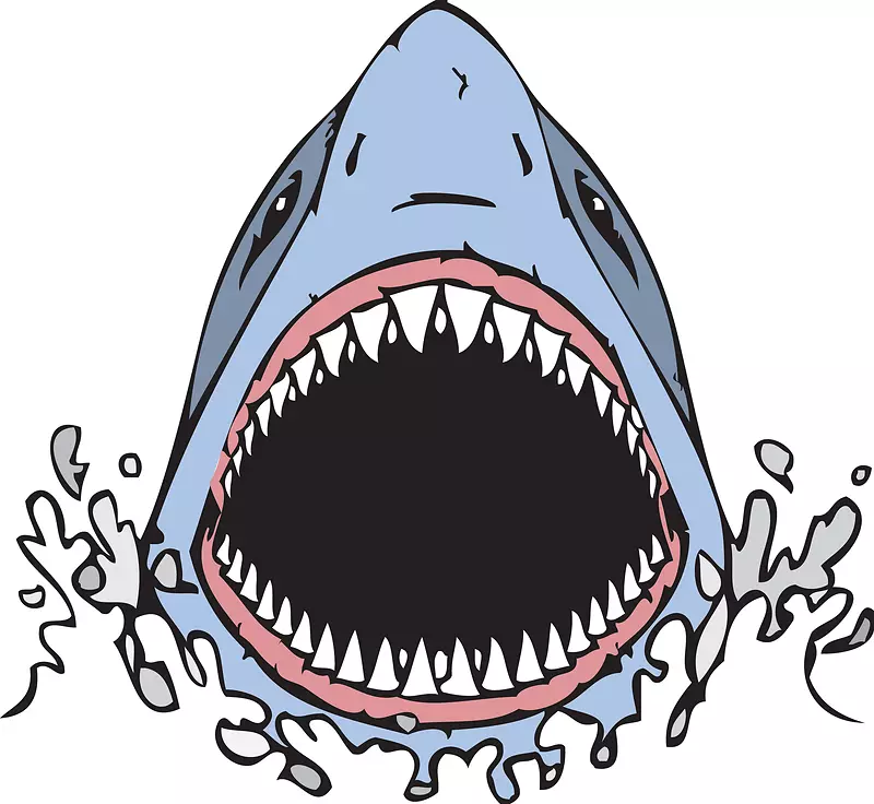 巨型鲨鱼剪贴画-卡通鲨鱼剪贴画