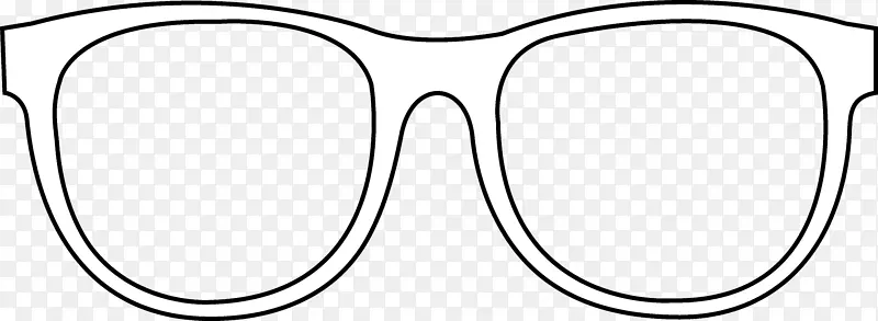 眼镜黑白品牌框架轮廓剪贴画