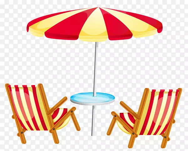 沙滩椅剪贴画-海滩透明背景