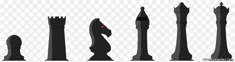 棋子Staunton国际象棋套装剪贴画-国际象棋PNG透明图像