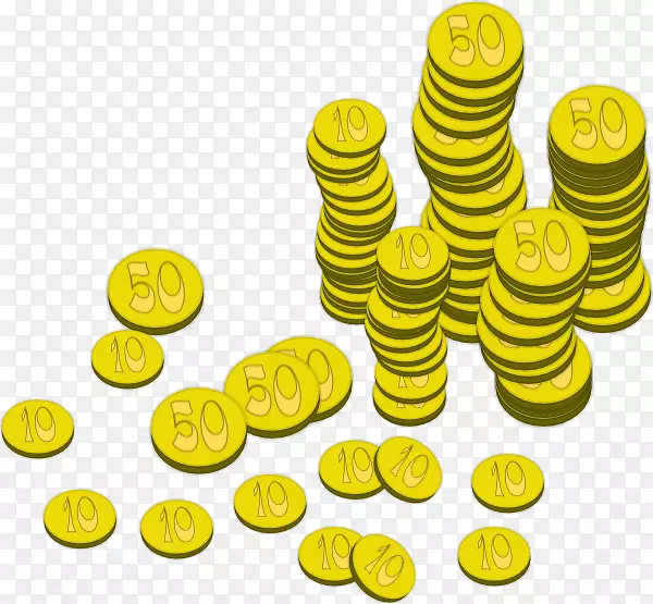 英镑货币英镑标志硬币剪贴画卡通硬币PNG剪贴画