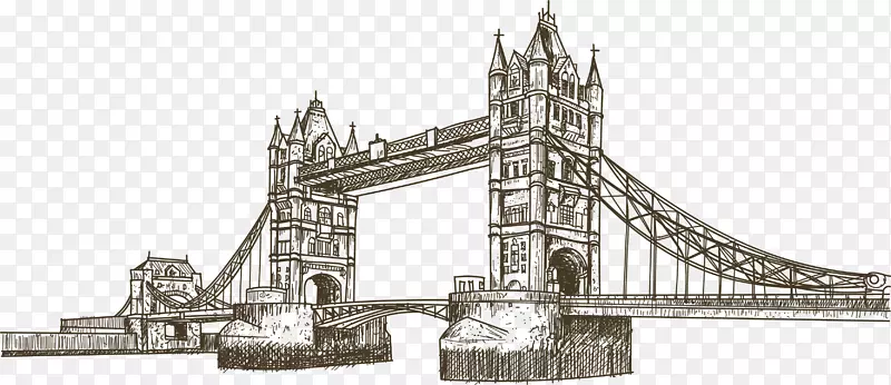 大本钟大桥地标-伦敦桥手漆伦敦地标伦敦塔桥