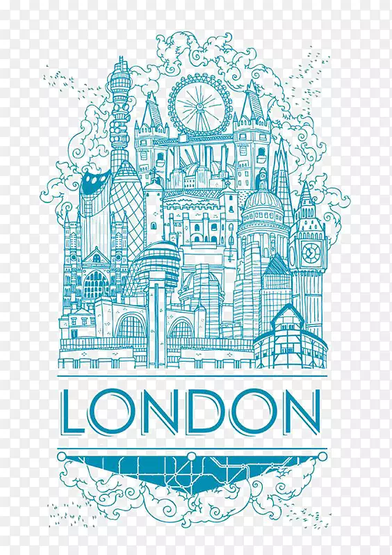 大本钟海报伦敦艺术插图-伦敦