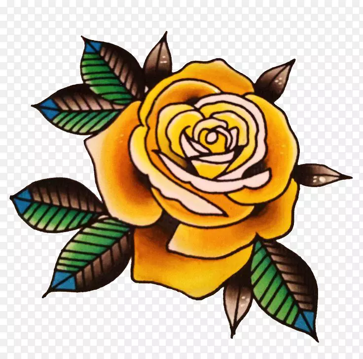 纹身-玫瑰纹身PNG透明图像