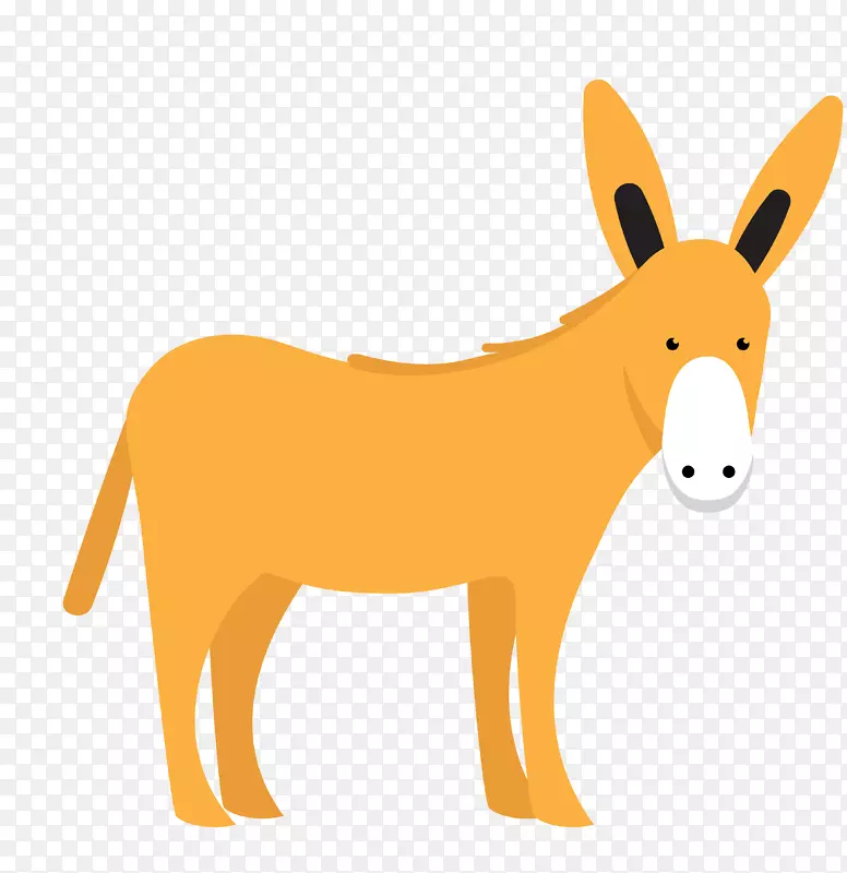 驴子-黄色可爱小驴动物