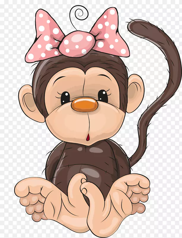 卡通猴子免版税插图-可爱猴子