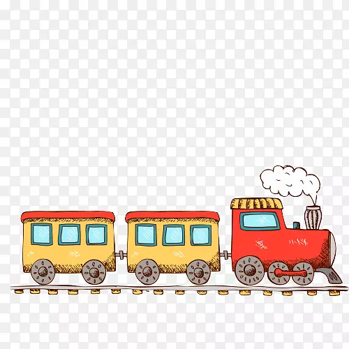 火车运输画儿童剪贴画卡通列车