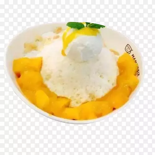 冰淇淋芒果糯米冰糕-一碗芒果酸奶冰淇淋