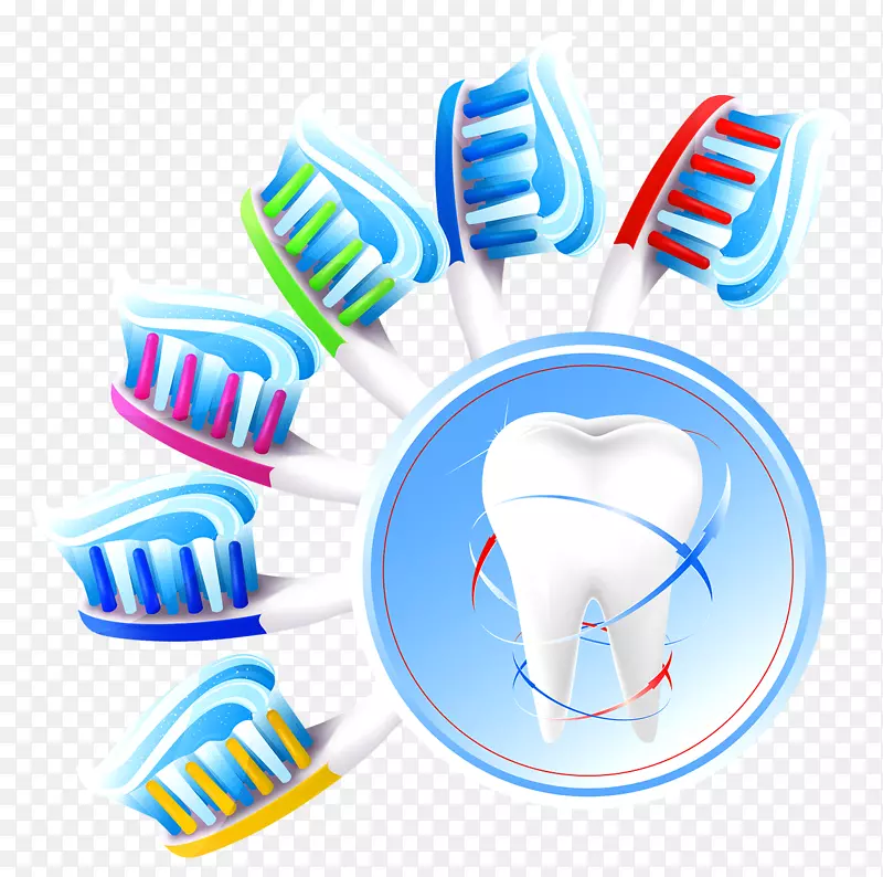 牙科人类牙齿清洁.牙刷牙