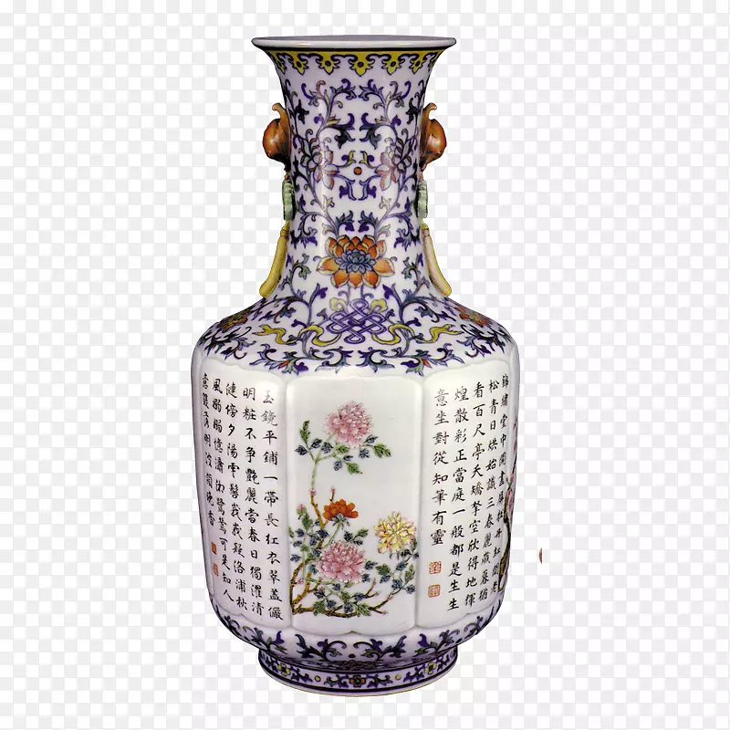 景德镇陶瓷古董青白陶花瓶